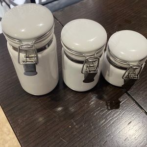 White 3 piece spice holder